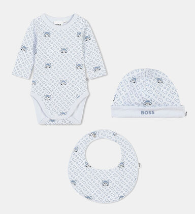 Baby Set With Bodysuit, Bib, And Hat