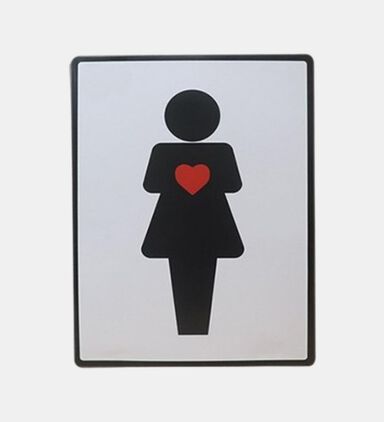 Women Metal Toilet Sign 27x35 Cm