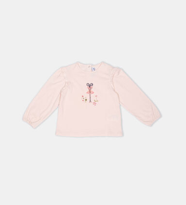 Cotton Dog-print Long-sleeved T-shirt