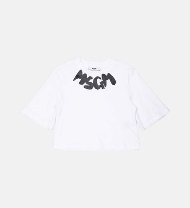 Cotton Logo-print Cropped T-shirt