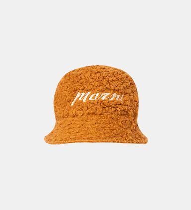 Logo Embroidered Teddy Bucket Hat