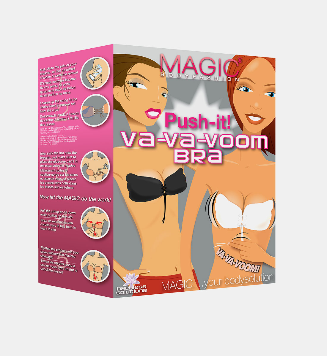 MAGIC Bodyfashion va va voom stick-on backless and strapless bra in white